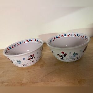 2 penguin ice cream bowls